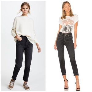 Agolde Jamie Distressed Frayed Hem Jeans in Void